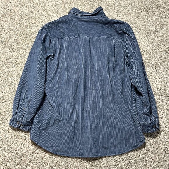 Club Room XXL Blue Corduroy Shirt With Plaid Fleece Lining Button-Up Long Sleeve - Picture 2 of 9